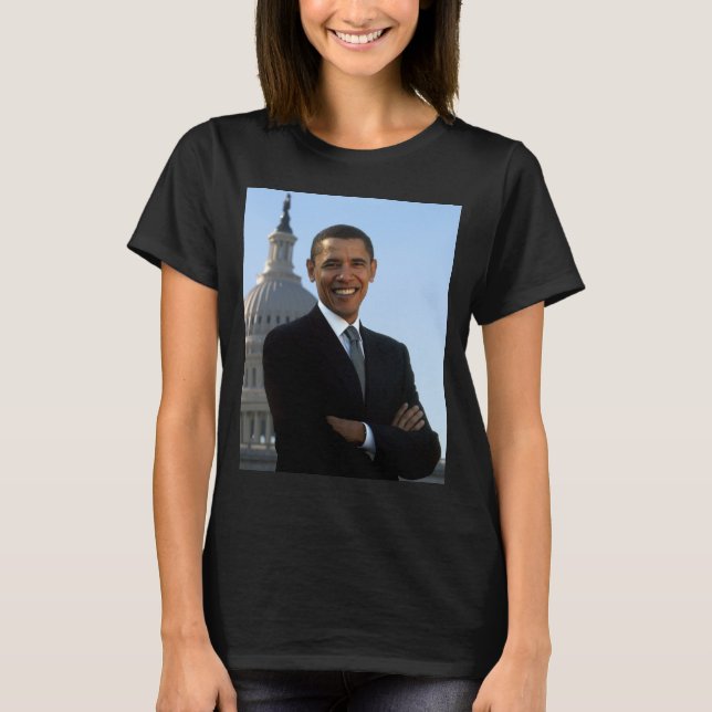 Camiseta Senador Retrato, Presidente Americano Barack Obama (Frente)
