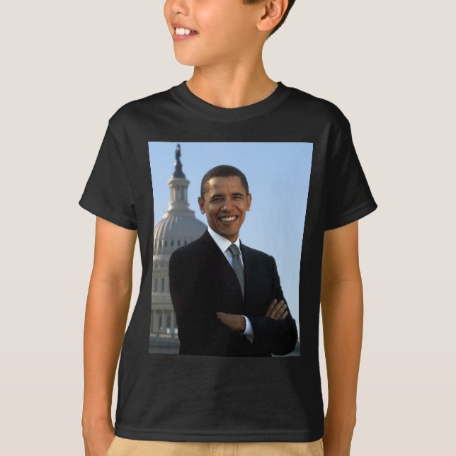 Camiseta Senador Retrato, Presidente Americano Barack Obama (Frente)