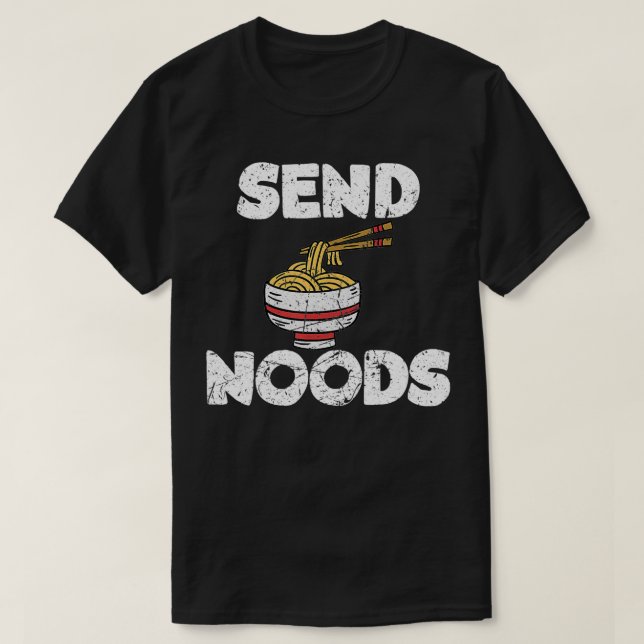 Camiseta Send Noods Funny Ramen Noodle  (Frente do Design)