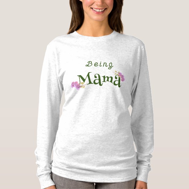 Camiseta Sendo Mamãe Personalizável (Frente)