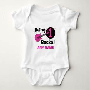 Camiseta Sendo rochas 1! com guitarra cor-de-rosa