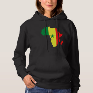 Camiseta Senegal Bandeira África Continente Silhouette para