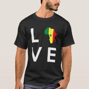 Camiseta Senegal Flag Love Africa Continente Silhouette par