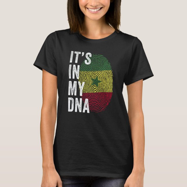 Camiseta Senegal It's In My DNA Cute Senegalese Fingerprint (Frente)
