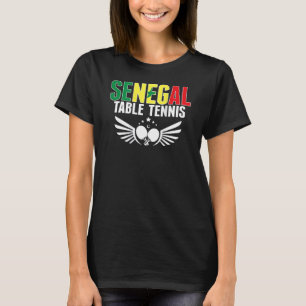 Camiseta Senegal Ping Pong Apoiar Tênis de Mesa Senegalês
