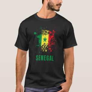 Camiseta Senegal Retro Vintage WaterColor Esporte Senegal
