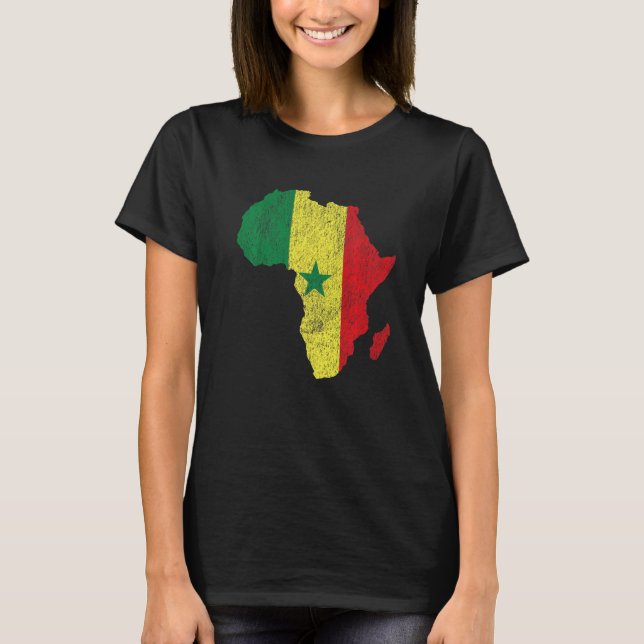 Camiseta Senegal Sinalizador África Continente Presente de  (Frente)
