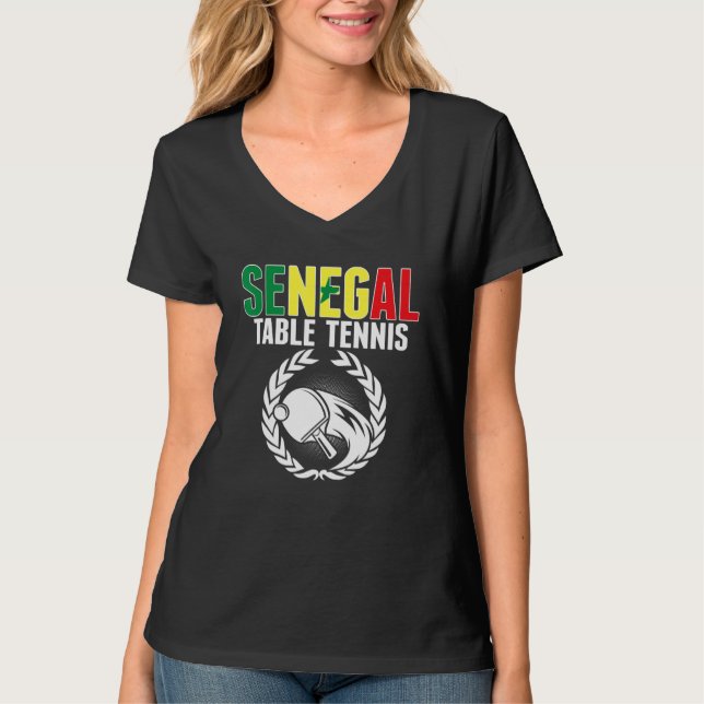 Camiseta Senegal Table Tennis   Senegalese Ping Pong Suppor (Frente)