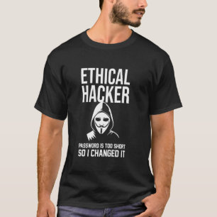 Camiseta Senha de Hacker Ético Muito Curta Eu Mudei Sar