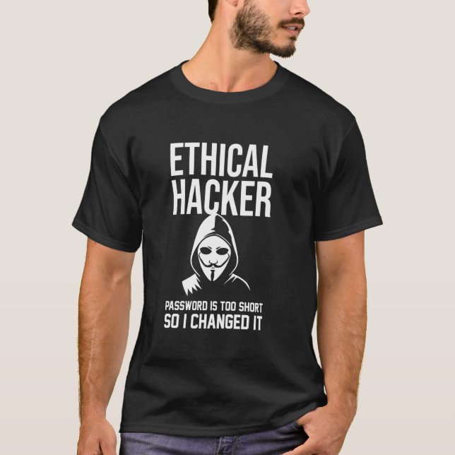Camiseta Senha de Hacker Ético Muito Curta Eu Mudei Sar (Frente)
