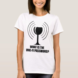 Camiseta Senha do Vinho-Fi Vidro Engraçado Ondas Wi-Fi