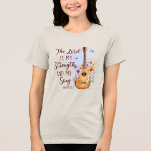 Camiseta Senhor Cristão Personalizado é Força & Minha Cançã