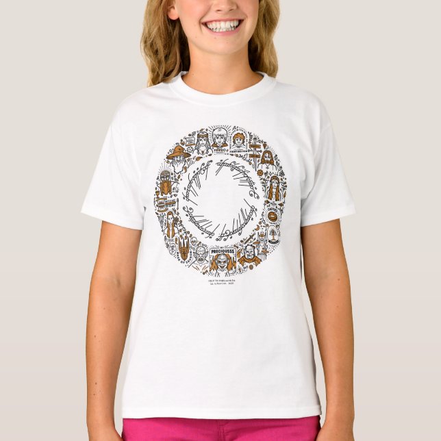 Camiseta SENHOR DO RINGS™ Doodle Art (Frente)