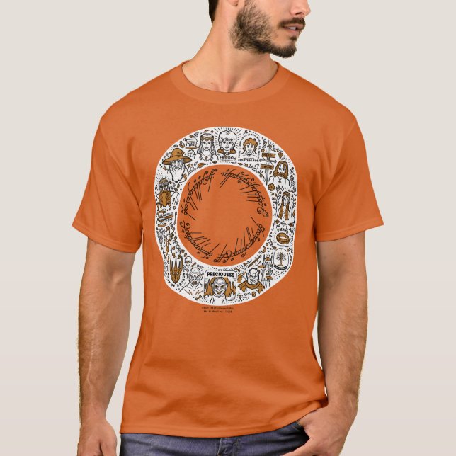Camiseta SENHOR DO RINGS™ Doodle Art (Frente)