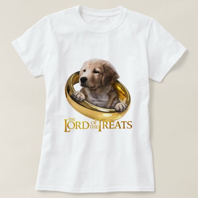 Camiseta Senhor dos Tratamentos - Beige engraçado Labrador  (Frente do Design)