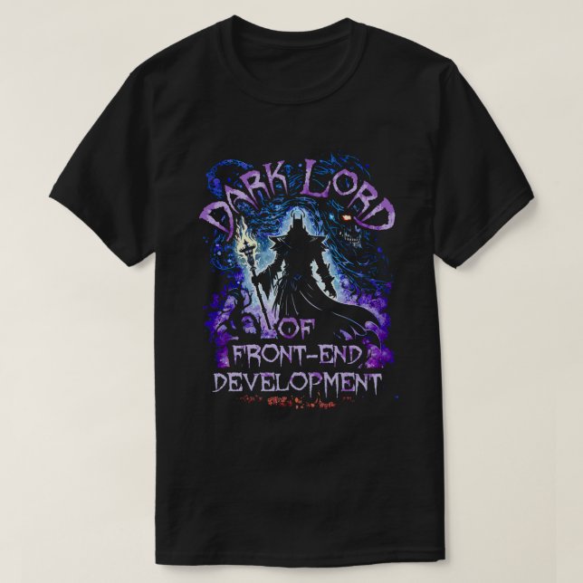 Camiseta Senhor Escuro Do Desenvolvimento Do Front-End (Frente do Design)