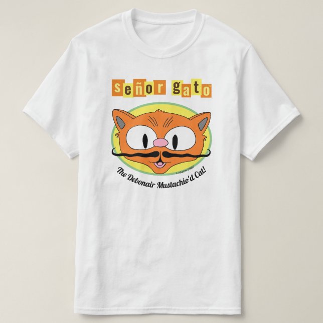 Camiseta Senhor Gato™ O Desbonair Mustachio Gato! (Frente do Design)
