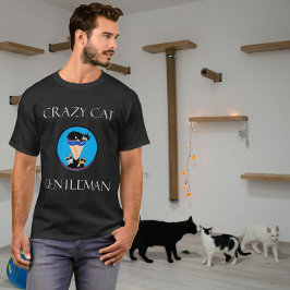 Camiseta senhor louco por gatos