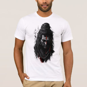 Camiseta Senhor Shiva Mahakal Grunge Arte Sombria e Intensa