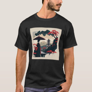 Camiseta Senhora com a árvore vermelha do umbrella bonsai p
