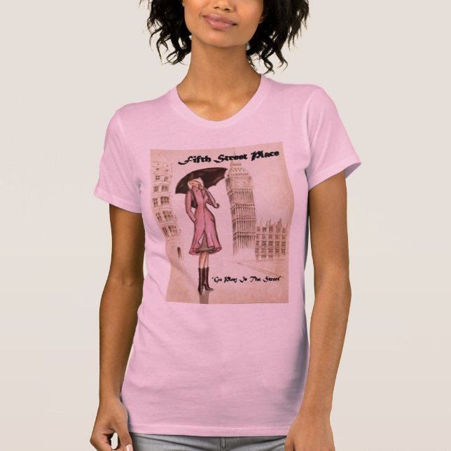 Camiseta Senhora com guarda-chuva (Frente)