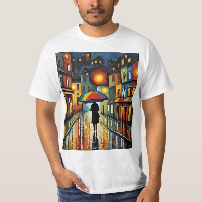Camiseta Senhora com guarda-chuva 1 (Frente)