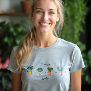 Camiseta Senhora da Planta Louca  Plantas De Vedação De C