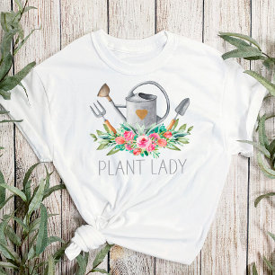 Camiseta Senhora das Plantas Boho Aquarela Humor Chic Jardi