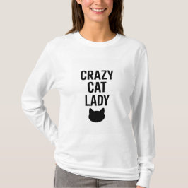 Camiseta Senhora de Gato Louca - Presente de Gato Engraçado