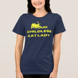 Camiseta Senhora de Gato Sem Crianças Orgulhosa