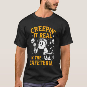 Camiseta Senhora do Almoço de Halloween Cafeteria Ki Real