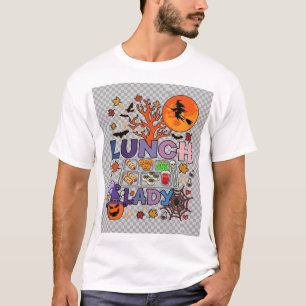 Camiseta Senhora do Almoço Halloween Bruxa Lua Abóbora_1