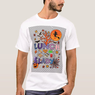 Camiseta Senhora do Almoço Halloween Bruxa Lua Abóbora_1