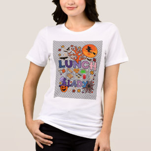 Camiseta Senhora do Almoço Halloween Bruxa Lua Abóbora_1