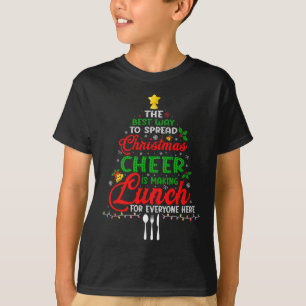 Camiseta Senhora do Almoço Natal Xmas Cafeteria da Escola A