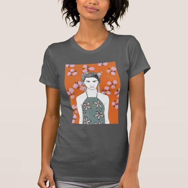 Camiseta Senhora do Flor Rosa - Laranja (Frente)