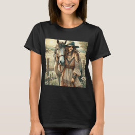 Camiseta Senhora e cavalo