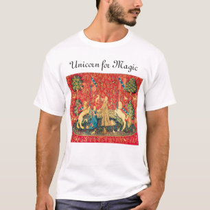 Camiseta SENHORA E UNICÓRNIO PARA flores MÁGICAS da