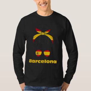 Camiseta Senhora Espanhola Barcelona Bandeira Espanha