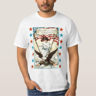 Camiseta Senhora Liberdade com Eagle e o Tshirt das