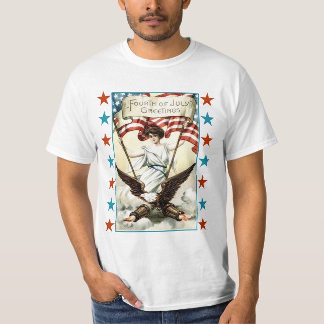 Camiseta Senhora Liberdade com Eagle e o Tshirt das (Frente)