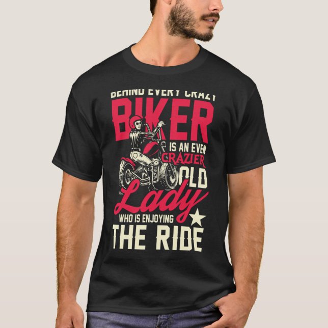 Camiseta senhora motociclista mais louca (Frente)