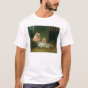 Camiseta Senhora muçulmana Reclining, 1789 (óleo em canva