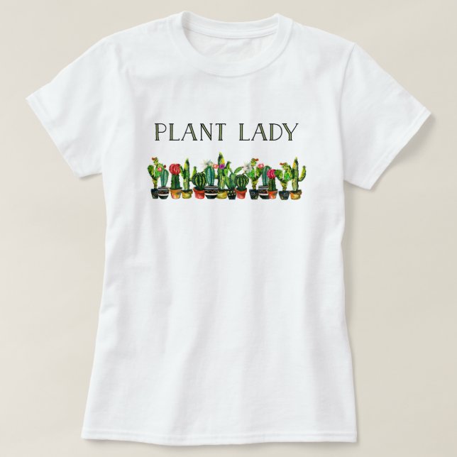 Camiseta Senhora na moda e engraçada da planta com cacto (Frente do Design)