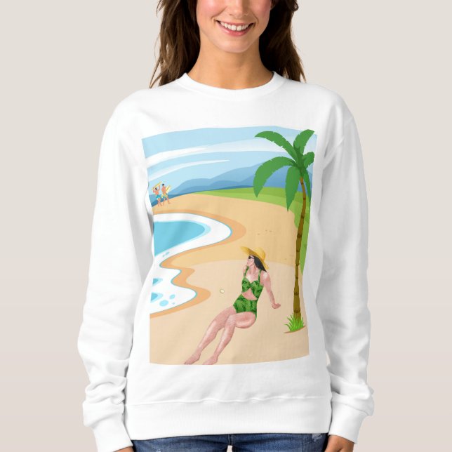 Camiseta senhora na praia (Frente)