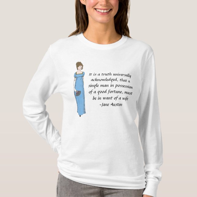 Camiseta Senhora orgulho de Jane Austen e citações do (Frente)