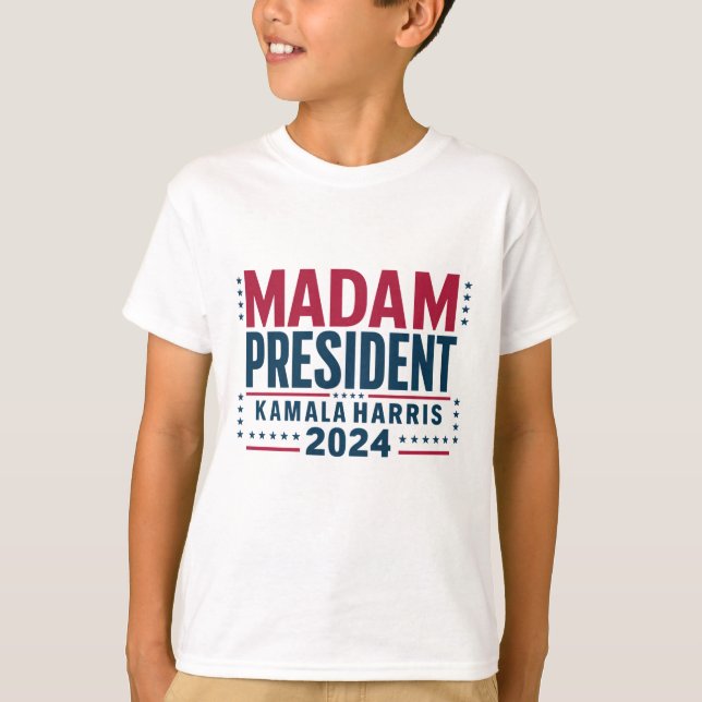 Camiseta Senhora Presidente Kamala Harris 2024 Votação Demo (Frente)