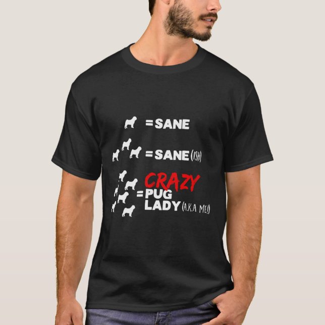 Camiseta Senhora Pug Maluca Divertida Clássica 240 (Frente)
