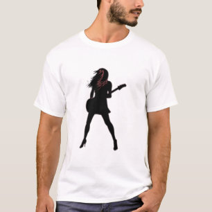Camiseta Senhora Rocha com Violão - Silhouette - Pintura