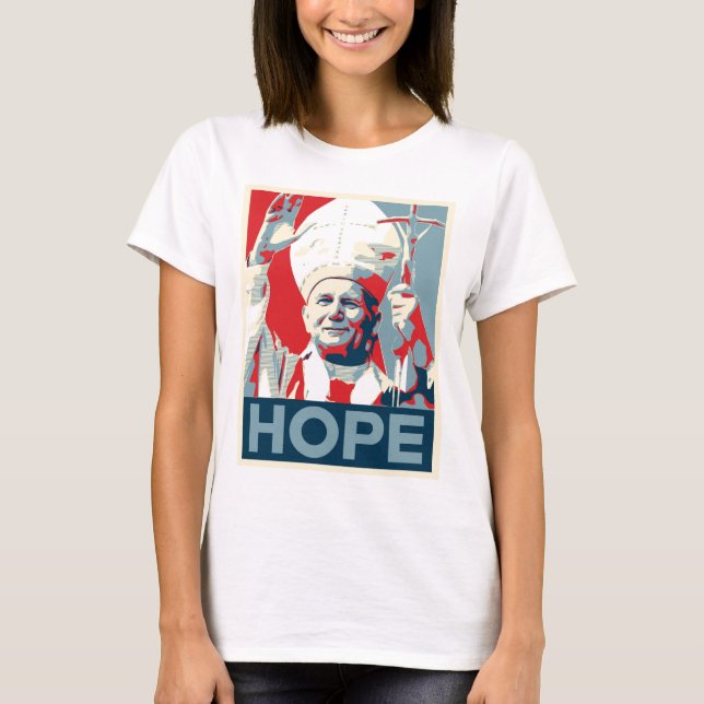 Camiseta Senhoras da esperança de John Paul II (Frente)